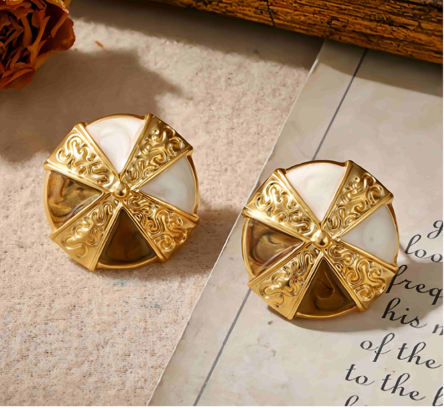 Gold and Silver Windmill/Cross-Shaped Earrings with Multicolored Dripped Glaze Craftsmanship.  Material: S925 silver pins, Dripped Glaze and copper plated with 18K gold. Nickel free Suitable for allergy sufferers Water resistant